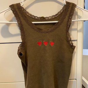 Brandy Melville Ronnie Hearts Lace Tank